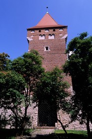 Pologne, région de la Petite-Pologne, Cracovie, vieille ville (Stare Miasto), tour gothique de l' ancienne muraille