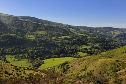 France, Cantal, Monts du Cantal, Parc Naturel Regional des Volcans d' Auvergne (regional nature park of Auvergne volcanoes), valley of the river Cere at Saint-Jacques-des-Blats
