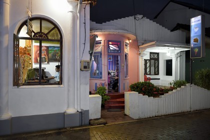 Sri Lanka, Southern Province, Galle Fort, listed as World heritage by UNESCO, former Art Deco villa transformed into a coffee shop
