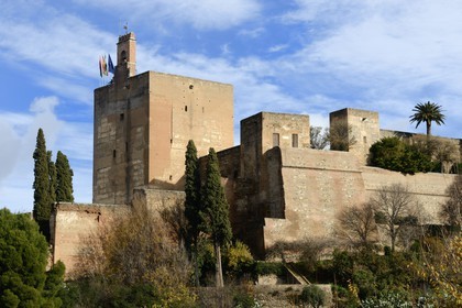 Spain, Andalusia, Granada, the Alhambra, listed as World Heritage by UNESCO, the Alcazaba