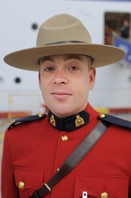 Canada, Newfoundland and Labrador Province, Newfoundland Island, the Mounties, Canadian mounted police at Corner Brook ('Royal Canadian Mounted Police' registered trademark, a clearance is compulsory)