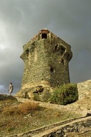 France, Haute-Corse (2B), Cap Corse, Nonza, la Tour paoline (Torra paolina)