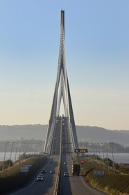 France, between  Calvados and Seine Maritime, the Pont de Normandie (Normandy Bridge) spans the Seine to connect the towns of Honfleur and Le Havre