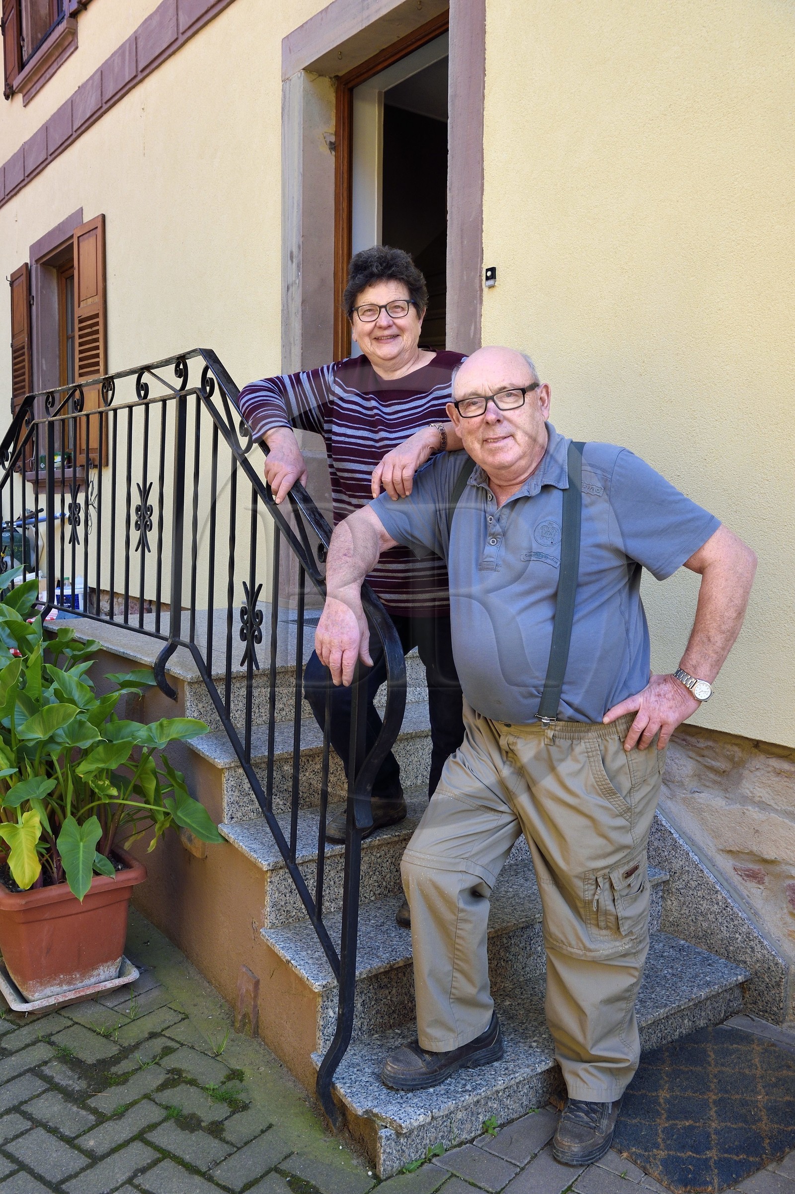 France, Bas Rhin, Fessenheim-Le-Bas, Ferme Weckel, Helene and Leon Weckel