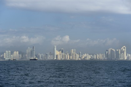 Panama, Panama City, the waterfront and skyscrapers
