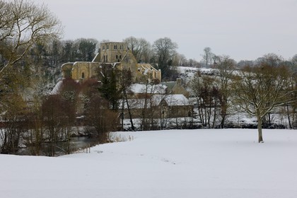 France, Manche, Cotentin, ruin of benedictine de Hambye Abbey
