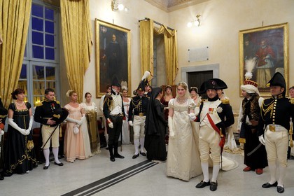 Italie, Ligurie, Sarzana, Napoleon Festival, reception officielle de Napoleon Bonaparte et de sa suite à l'Hotel de Ville