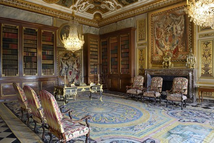 France, Seine-et-Marne (77), Maincy, le château de Vaux-le-Vicomte, l'antichambre du Roi et bibliothèque