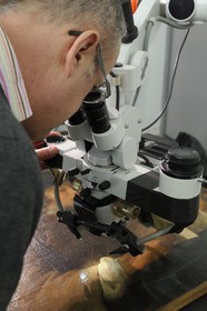 France, Paris, Centre for Research and Restoration of the Museums of France (C2RMF for Centre de recherche et de restauration des musées de France), Bruno Mottin curator, the painting le Château de Cartes (1737) from Chardin