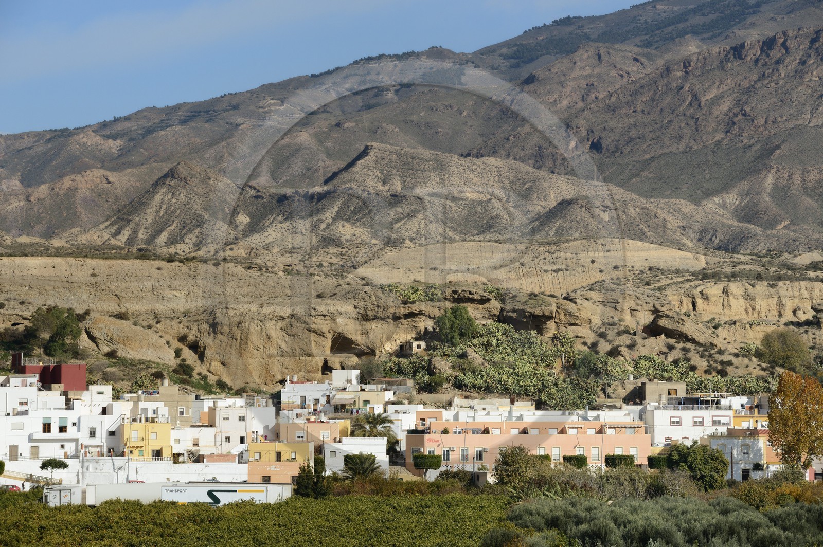 Espagne, Andalousie, Province d'Almeria, Abriojal vers Alhama de Almería en bordure du désert de Tabernas