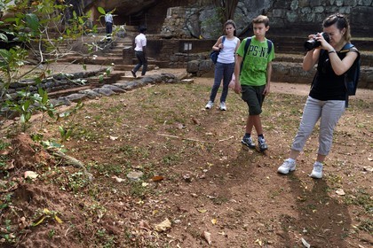 Sri Lanka, province centrale, district de Matale, Sigiriya, ville ancienne de Sigiriya classée patrimoine mondial de l'UNESCO, l'ancien palais forteresse du Rocher du Lion