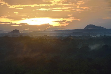 Sri Lanka, Central Province, Matale District, Sigiriya, Old city of Sigiriya listed as World Heritage by UNESCO, view of the surrounding landscape