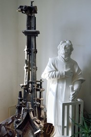 France, Bas Rhin, Strasbourg, old town listed as World Heritage by UNESCO, sculpture and stonemasons' workshops of the Oeuvre Notre-Dame Foundation, 1494 sandstone pinnacle assembled in dowel