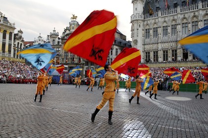 Belgique, Bruxelles, le centre historique, la Grand Place classée Patrimoine Mondial de l'UNESCO, fête de l' Ommegang