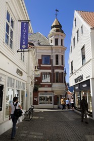 Norway, Rogaland County, Stavanger, wooden houses in the old town