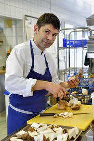France, Haute Loire, Saint Bonnet le Froid, Régis and Jacques Marcon 3-star restaurant, the chef Jacques Marcon
