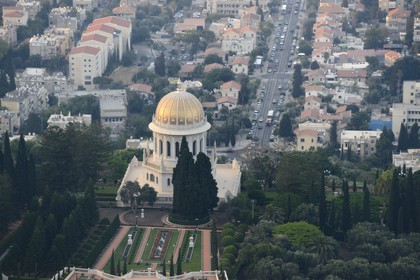 Israel, Haifa, Shrine of the Bab and terraces on Mount Carmel
