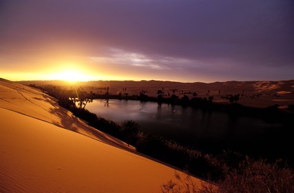 Libya, Sahara, the Fezzan, Erg Ubari, Lake Oum El Ma
