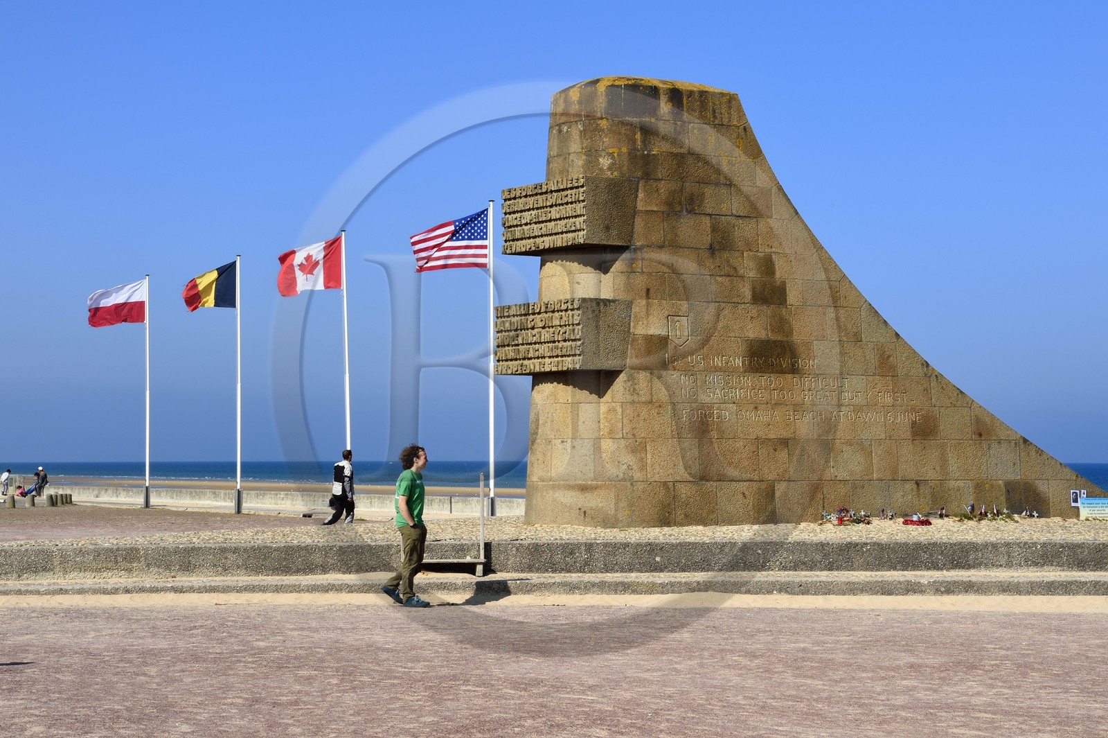 France, Calvados (14), Saint-Laurent-sur-Mer, en bordure de la plage d'Omaha Beach, monument commémoratif du débarquement des alliés