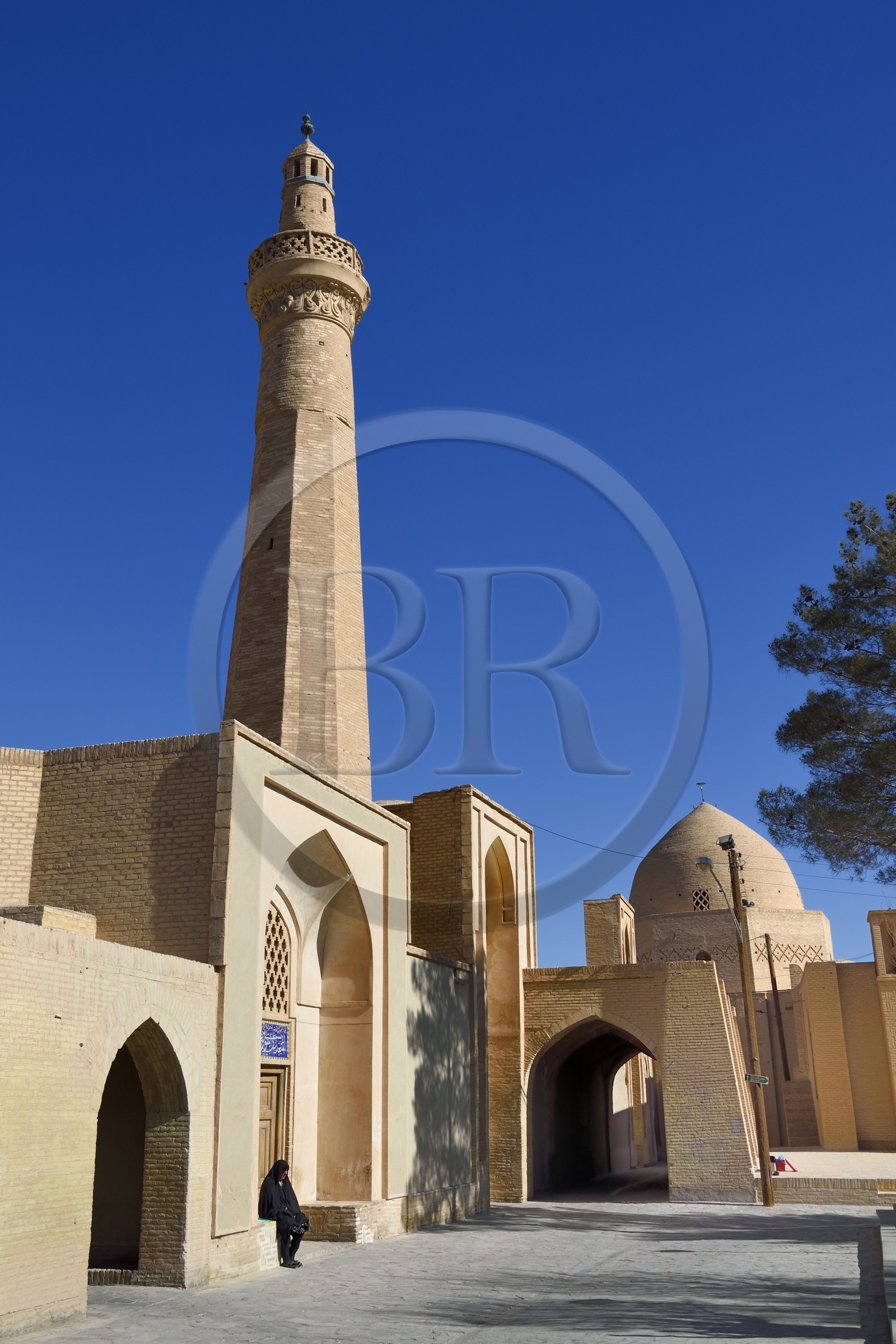 Iran, Province d'Ispahan, désert du Dasht-e Kavir, ville de Nain ou Na'in, la mosquée Jameh de style Khorasani est l'une des plus anciennes (9ème siècle) en Iran et encore en activité aujourd'hui