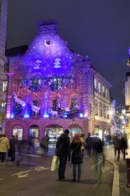 France, Bas Rhin, Strasbourg,  listed as World Heritage by UNESCO, Christmas decoration on the Christian Meyer Pastry shop