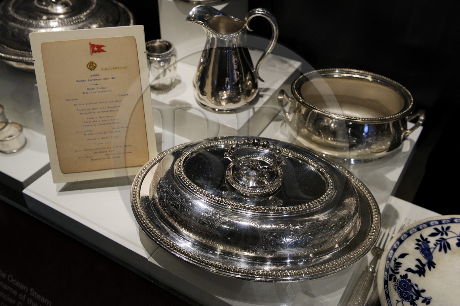 Royaume-Uni, Irlande du Nord, Cultra près de Belfast, Ulster Folk and Transport Museum, objets venant de bateaux frères du Titanic de la compagnie White Star