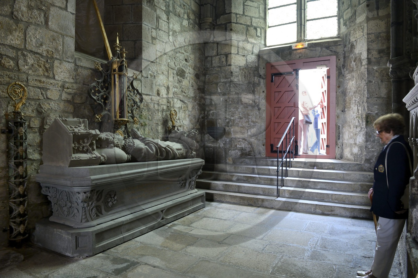 France, Cotes-d'Armor, Saint-Brieuc, Saint Etienne cathedral, Chapel Saint-Guillaume (12-13th century) houses the tomb from the main builder of the cathedral bishop in the thirteenth century