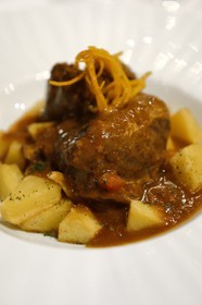 Spain, Andalucia, Seville, Enrique Becerra Restaurant, iberic pork cheeks cooked in casserole