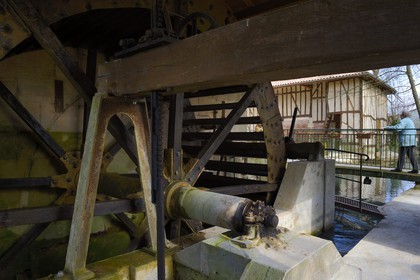 France, Marne, village of Saint-Amand-sur-Fion, half timbered former mill, the watermill of the Commandery