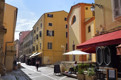 France, Corse du Sud, Ajaccio, rue du Cardinal Fesch and the San Rucchellu chapel