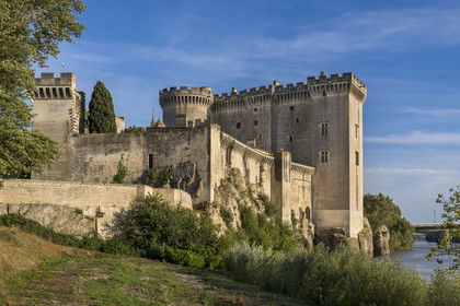 France, Bouches-du-Rhône (13), Tarascon, le chateau du roi René datant du XVe siècle en bordure du Rhone