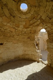 Israel, West Bank, Herodium or Herodion is a volcano-like hill with a truncated cone with a a fortress and palace build by Herod the Great (Herodion National Park), the former bathhouse