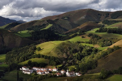 France, Pyrenees Atlantiques, Basque Country, Aldudes valley, the village of Urepel