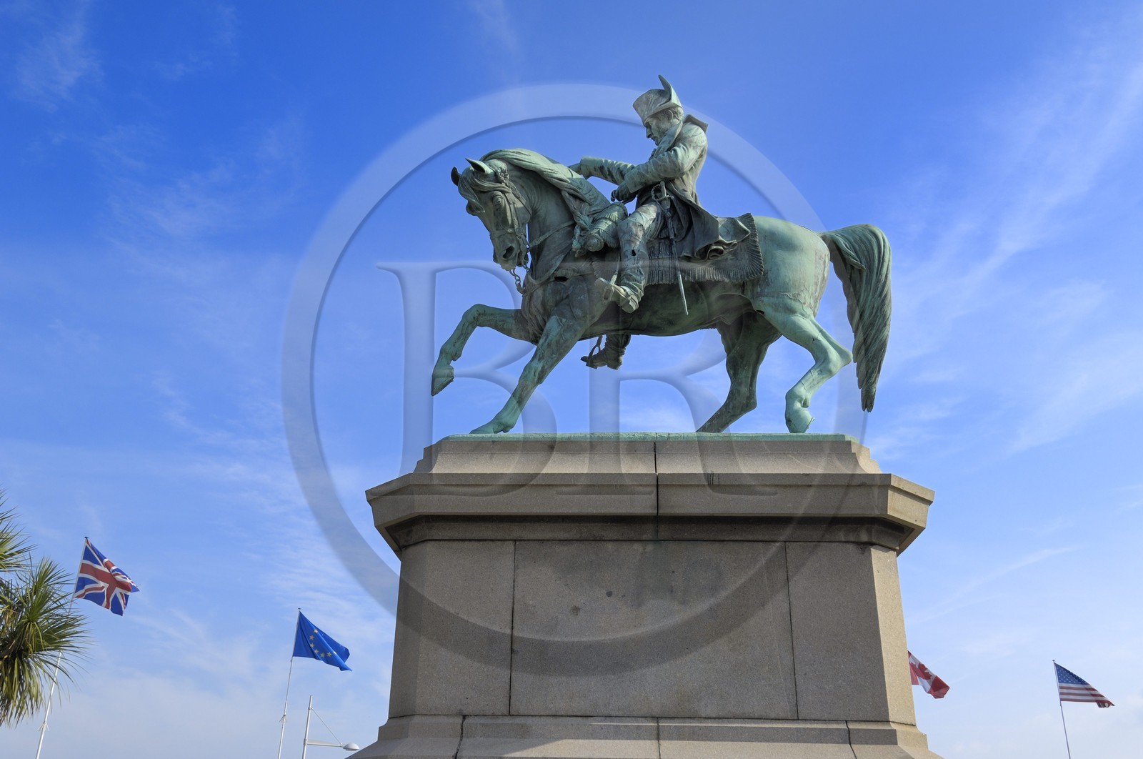 France, Manche, Cherbourg, place Napoleon (Napoleon's Square), equestrian statue of Napoleon