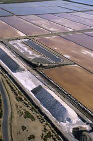 France, Aude (11), les marais salants des salins de Gruissan (vue aérienne)