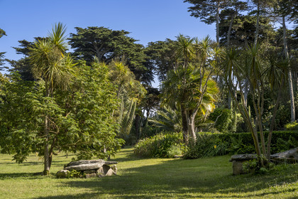 France, Finistère (29), Iles du Ponant, Ile de Batz, jardin Georges Delaselle ou jardin colonial, jardin exotique présentant une collection botanique provenant des cinq continents et vestiges d'une nécropole de l'âge de bronze