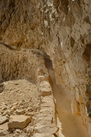 Israel, Negev Desert, Masada fortress, listed as World Heritage by UNESCO, channel supplying the water tanks