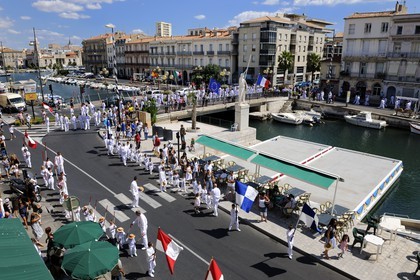 France, Hérault (34), Sète, fête de la Saint Louis, défilé des jouteurs
