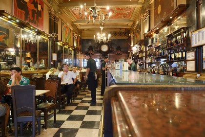 Portugal, Lisbon, Chiado district, the historical café A Brasileira rua Garrett