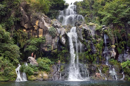 France, Reunion island (French overseas department), Saint-Paul, Saint-Gilles-les-Bains, waterfall of the Aigrettes basin