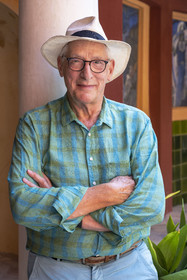 France, Alpes-Maritimes, Menton, Domaine des Colombieres, the current owner Michael Likierman in the Colombières villa entirely designed as a work of art by Ferdinand Bac