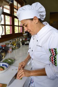 Panama, Chiriqui province, small town of Volcan, Cerro Brujo Gourmet restaurant, the chef Patricia Miranda Allen