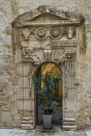 France, Herault, Montpellier, historic center called the Ecusson, Hotel de Varenne, private mansion dating from medieval times and home to the Museum of Old Montpellier