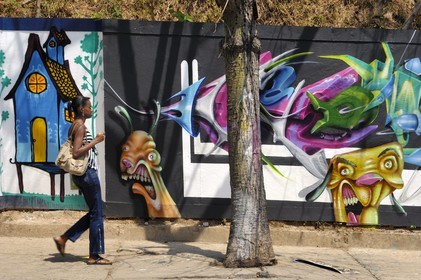 Brésil, Etat du Minas Gerais, Belo Horizonte, fresque près de l'université