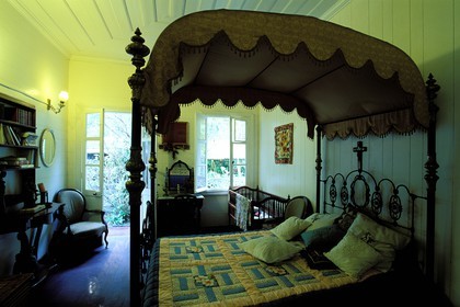 France, Ile de la Reunion (French overseas department), Cirque de Salazie, Hell Bourg village, labelled Les Plus Beaux Villages de France (The Most Beautiful Villages of France), typical and historical creole house Folio