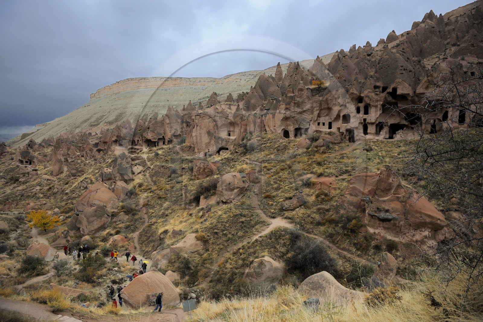 Turquie, Anatolie Centrale, province de Nevsehir, Cappadoce classée Patrimoine Mondial de l'UNESCO, ancien village troglodytique de Zelve