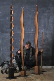 France, Calvados (14), Orbec, sculptures d'Axel Cassel