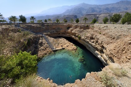 Sultanate of Oman, Ash Sharqiyah region, Bimmah, Hawiyyat Najm known as Sink Hole, natural well 20 meters deep