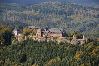 France, Bas Rhin, convent of Mont Sainte-Odile (aerial view)