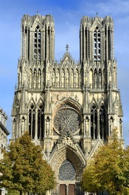 France, Marne, Reims, Notre-Dame de Reims cathedral, listed as World Heritage by UNESCO, the western facade